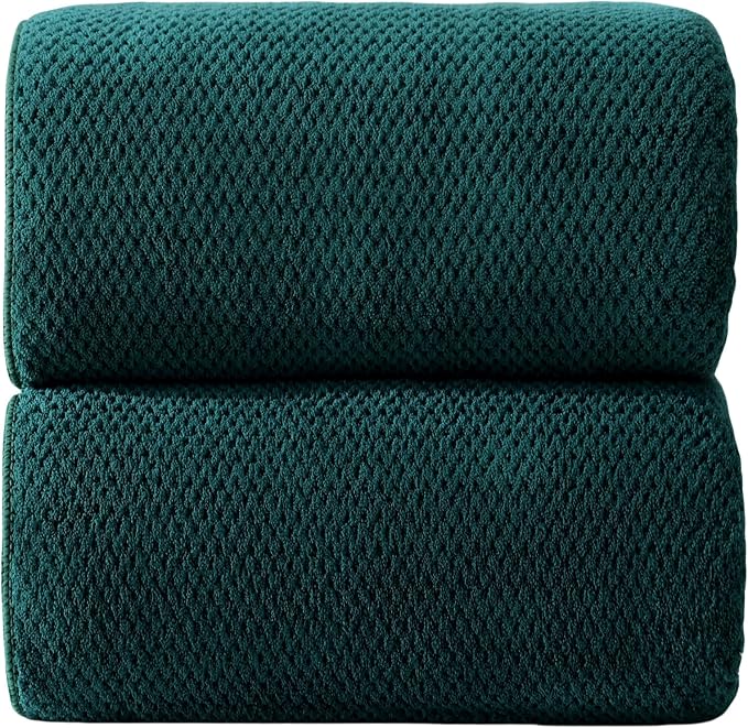 40x80 Inches Bath Sheets Towels for Adults Oversized Bath Towels Extra Large Luxury Super Soft Absorbent Quick Dry Microfiber (Dark Green,2PCS)