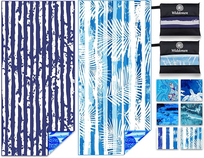 Lightweight Thin Microfiber Beach Towel Sand Free Quick Dry Absorbent Compact Soft Pool Swim Travel Towels Extra Large Oversized Beach Accessories Packable Essentials Stuff Gifts for Adult 32*71 Inch