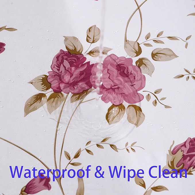 Walrus Heavy Duty Vinyl Tablecloth with Flannel Backing Waterproof Oil-Proof Plastic Table Cloth Stain-Resistant Wipeable Rectangle or Square Table Cover for Indoor and Outdoor (Flowers, 60X102 Inch)