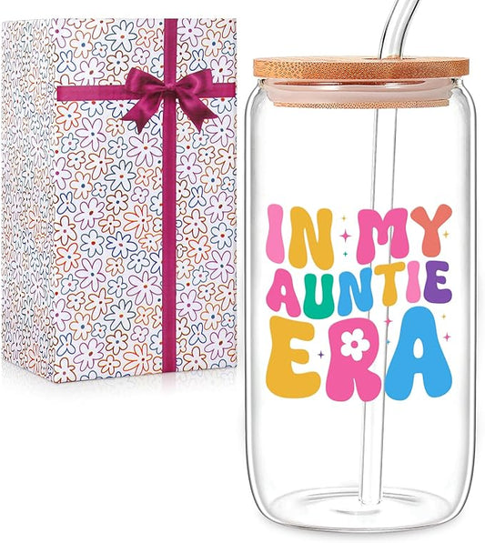 Christmas Gifts For Aunt Birthday Gifts For Aunt from Niece, Nephew New Aunt, Auntie, To Be Aunt, Aunt Announcement, Promoted To Aunt Best Auntie Gift - 16 Oz Coffee Glass
