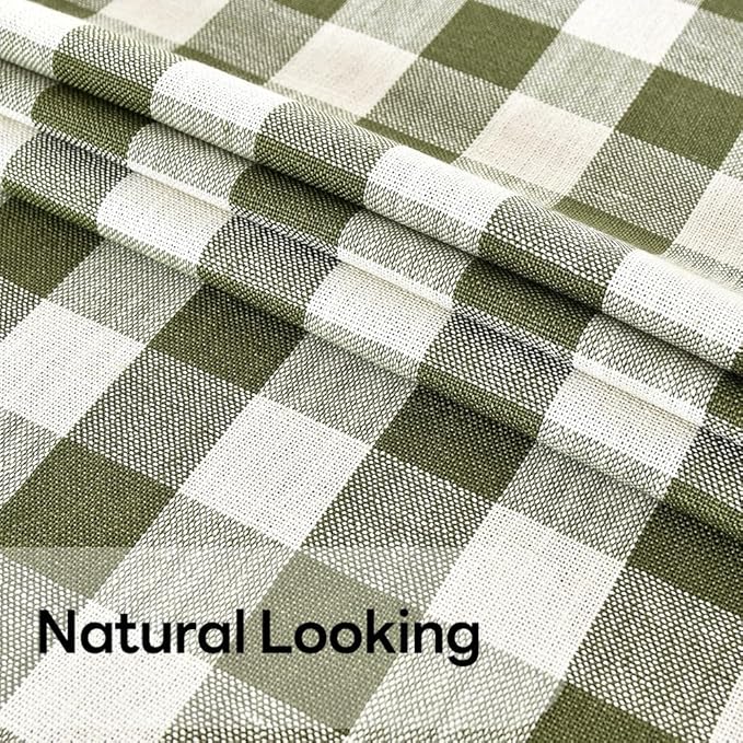 Gingham Tablecloth Rectangle Table Cloth Heavy Duty Cotton Checkered Table Cover for Spring Picnic Kitchen Dining(C-Sage Green, 52x86 inch)