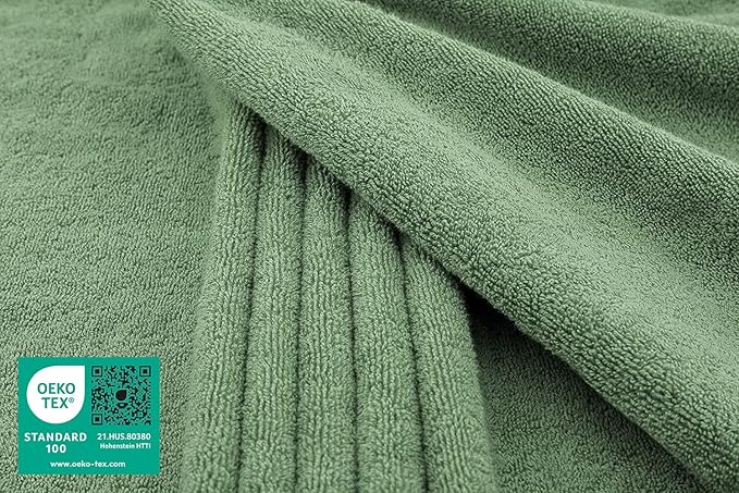 American Soft Linen Oversized Bath Sheet 40x80 Extra Large for Bathroom, 600 GSM 100% Cotton Turkish Jumbo Bathsheet Towels for Adults, Sage Green