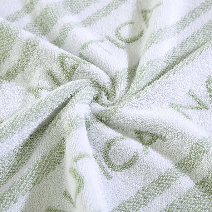 Nautica - Bath Towels, 100% Soft & Absorbent Plush Cotton Towels with Yarn Dye Loops, Medium Weight Bathroom Towels (Minera Greene, 6 Piece)