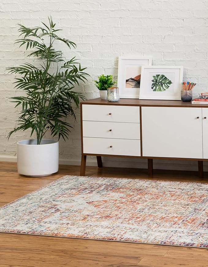 Unique Loom Isabella Collection Area Rug - Adjani (4' 1" x 6' 1" Rectangle, Multi/ Beige)