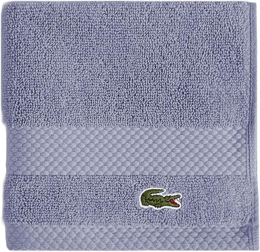 Lacoste Heritage 100% Supima Cotton Wash Cloth, Light Denim, 13" x 13" – Highly Absorbent & Quick Drying, Premium Super Soft Bath Towel, Bathroom Essential, Gift for All Occasions, Machine Washable
