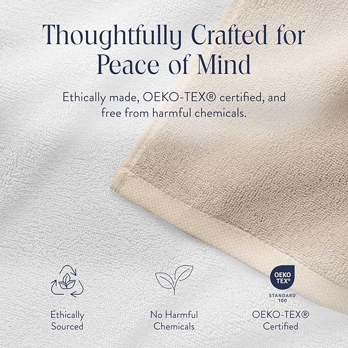 Brooklinen Super-Plush Turkish Cotton Bath Sheets - Set of 2 - Cotton, 820 GSM, Highly Absorbent, Machine Washable, Perfect for Home & Bathroom (40" x 65", Vanilla)