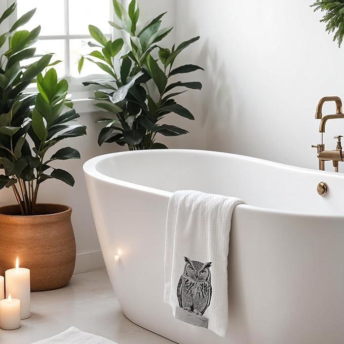 Owl Hand Towels, 16x24 Inch, Modern, Microfiber, Owl Color