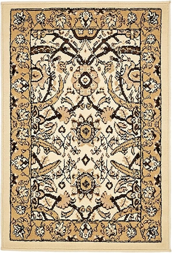 Unique Loom Espahan Collection Area Rug - Cape Cod (2' 2" x 3' 1" Rectangle, Ivory/ Beige)