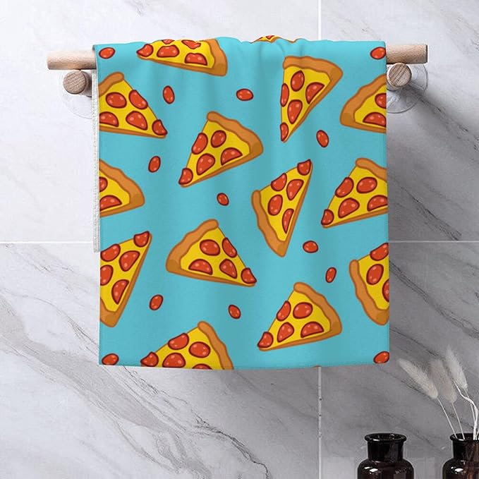 Doodle Pizza Hand Towel for Bathroom Set of 2 Hand Bath Towels Soft Absorbent Decorative Towels for Bathroom Kitchen Yoga Home Decor 14 x 28 in