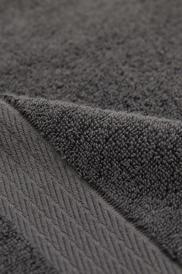 Ozdilek 6-Piece Bath Towel Set, 2 Bath, 2 Hand, 2 Wash, 100% Cotton Turkish Towels, 2 Bath Towels (30x60/550 GSM), 2 Hand Towels (16x30/575 GSM), 2 Washcloths (13x13/600 GSM) (Anthracite Gray)