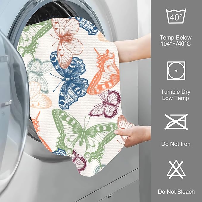 Watercolor Butterfly Hand Towel for Bathroom Set of 2 Hand Bath Towels Soft Absorbent Decorative Towels for Bathroom Kitchen Yoga Home Decor 14 x 28 in