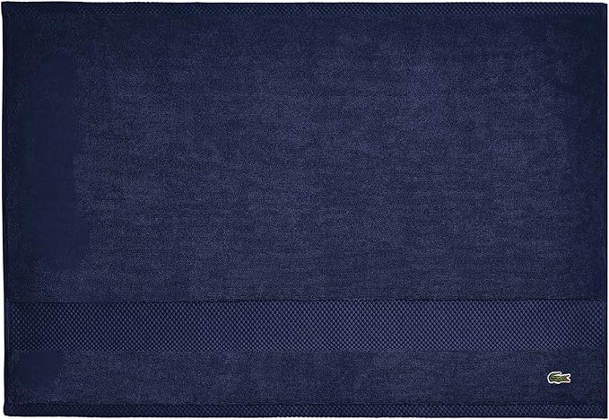 Lacoste Heritage 100% Supima Cotton Tub Mat, Navy, 21" x 31" – Highly Absorbent & Quick Drying, Premium Super Soft Bath Towel, Bathroom Essential, Gift for All Occasions, Machine Washable