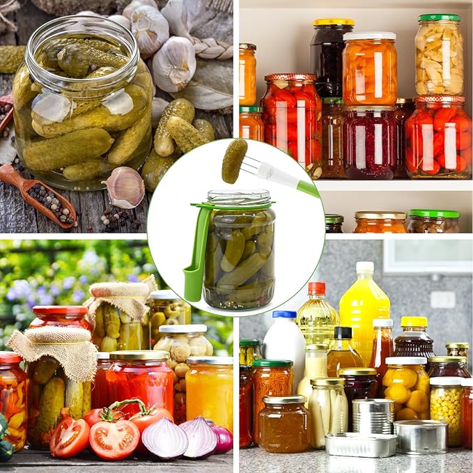 2 Pack Pickle Fork Pickle Grabber Tool-Pickle Picker for the jar Green, 6.7x2.9x1.2 inch, ZL113