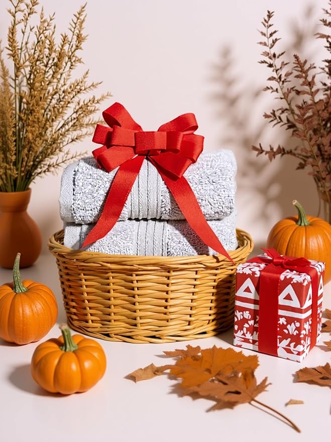 Milara Turkish Super-Plush Bathroom Hand Towels Set 2-Piece | Premium Cotton Hand Towels Set Absorbent, Durable with Hanging Loops | Silver Gray Color Hand Towel, (16 x 30 Inches)