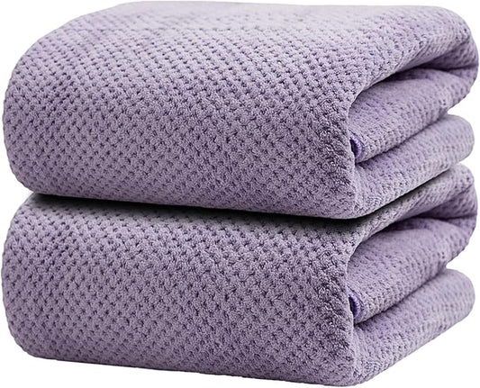 Oversized Bath Towels Extra Large 40x80 Inches Bath Sheets for Adults Super Soft Quick Dry Highly Absobent Microfiber Shower Towels (2 Piece, Lavender)…