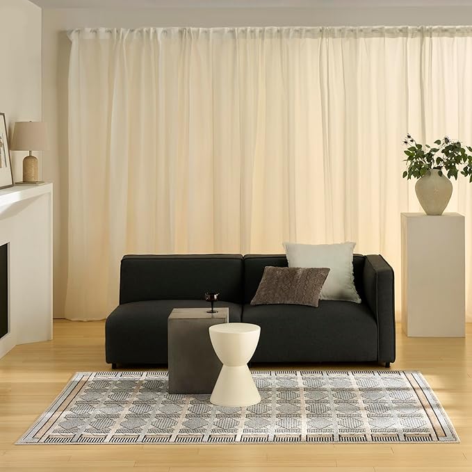 Nourison Home Nordic Ivory Multicolor 4' x 6' Area Rug - Easy Clean, Non Shedding, Bed Room, Living Room, Dining Room, Kitchen (4' x 6')