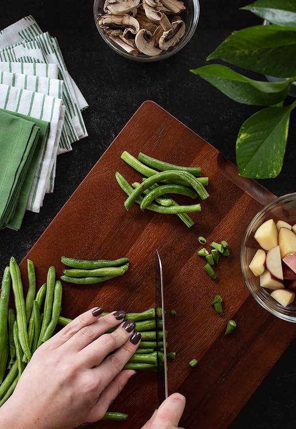 DURA LIVING 7-Inch Santoku Knife – Ultra-Sharp German High Carbon Stainless Steel, Full Tang, Ergonomic Handle, Multipurpose Kitchen Knife for Chopping, Slicing, and Dicing, Cream