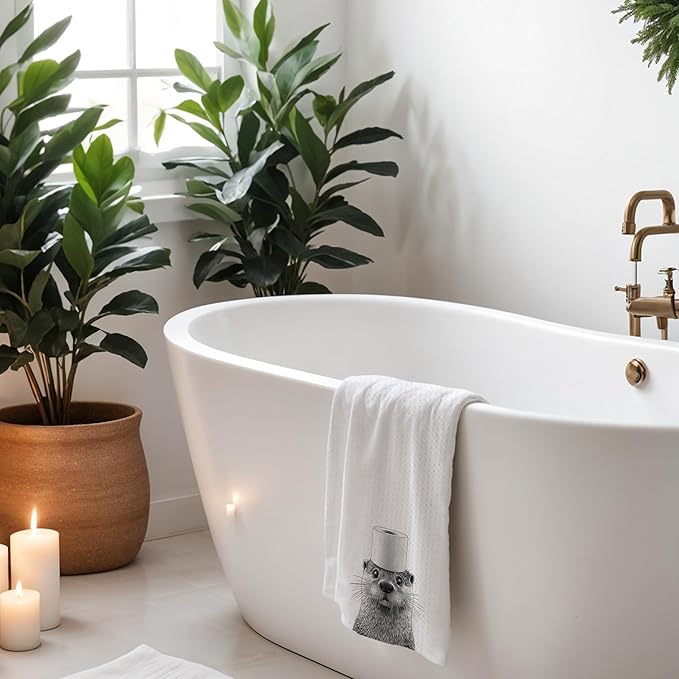 Otter Hand Towels for Bathroom, Sea Otter Bathroom Hand Towels, Otter Bathroom Decor, Sea Otter Gifts, Otter Gifts for Otter Lovers Women, 16x24 Inch