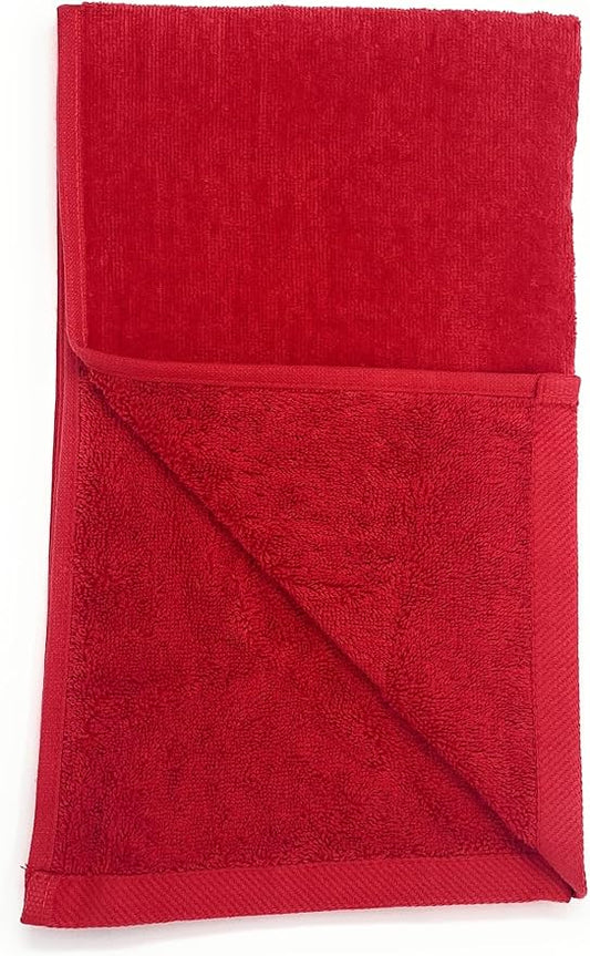 16x26 | 3-Pack | Terry Velour Towels, Bath Towels, Washcloths | Cotton | Face Towels, Bathroom use, Gym and spa Towel | Bathroom Towels (Red, 3)
