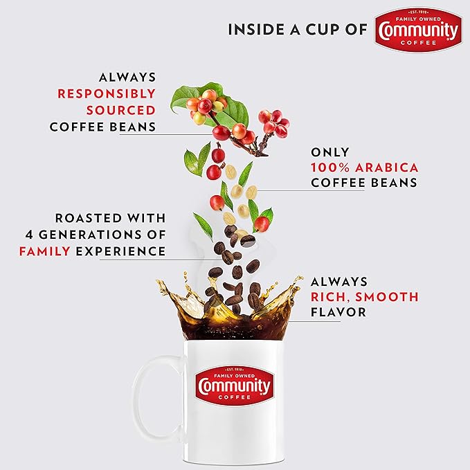 Community Coffee Mardi Gras King Cake Flavored 12 Count Coffee Pods, Medium Roast, Compatible with Keurig 2.0 K-Cup Brewers, 12 Count (Pack of1)