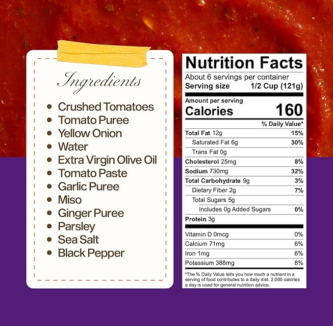 Sauz | Miso Garlic Marinara Sauce (4 Jars) Umami-Rich & Savory – Gluten-Free, Non-GMO, and 100% Delicious – Crafted in Small Batches with Clean Ingredients