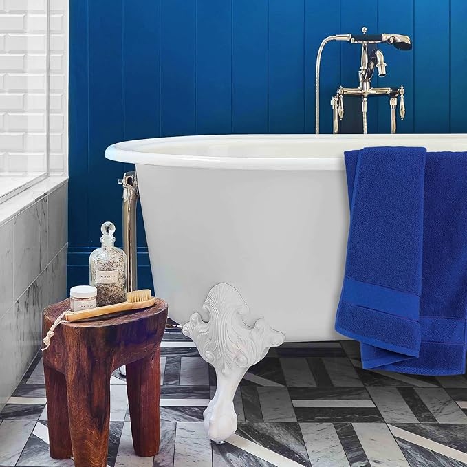 COZYART Royal Blue Bath Towels Set 6 Piece, 2 Bath Towels 2 Hand Towels 2 Washcloths, Luxury 100% Turkish Cotton 650GSM Hotel Quality, Soft, Absorbent, Towel Sets for Bathroom