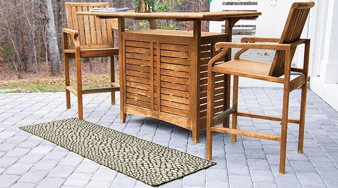 Unique Loom Outdoor Collection Area Rug - Cape Town (2' x 8' Runner, Green/ Ivory)