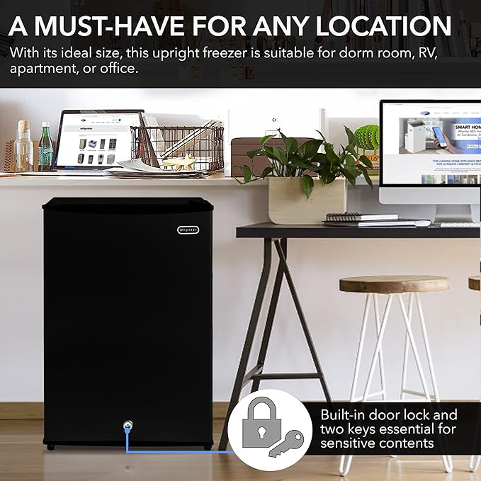 Whynter CUF-301BK 3 cu. ft Energy Star Upright Freezer with Lock – Black