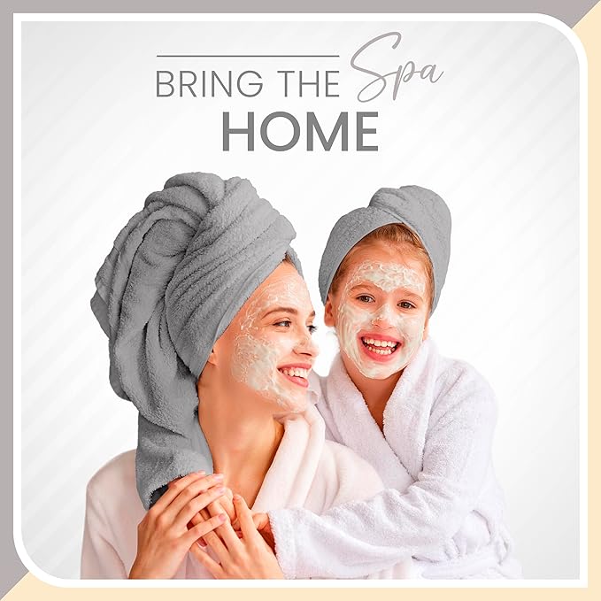 6-Piece Luxury 100% Cotton Towel Set | Quick Dry | Super Absorbent | Super Soft 100% Ringspun Cotton Towels | 2 Bath Towels | 2 Hand Towels | 2 Wash Cloths | Silver