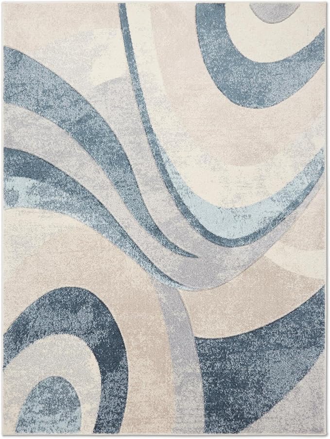 Home Dynamix Tribeca Slade Modern Area Rug, Abstract Blue 7'10"x10'6"