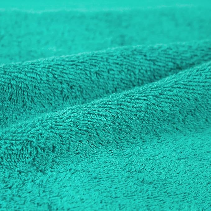 Amazon Basics 6 Piece hand towels for bathroom, Fade Resistant 100% Cotton Hand Towels, soft absorbent bathroom hand towels 6 - Pack (26''x16''), Teal