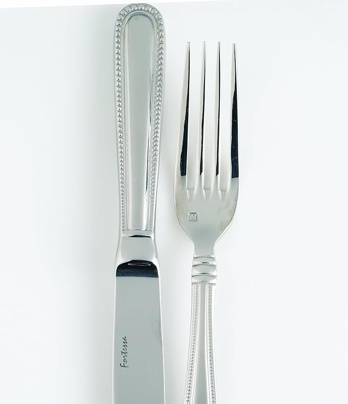 Fortessa Caviar 18/10 Stainless Steel Flatware Solid Handle Table Knife, Set of 12