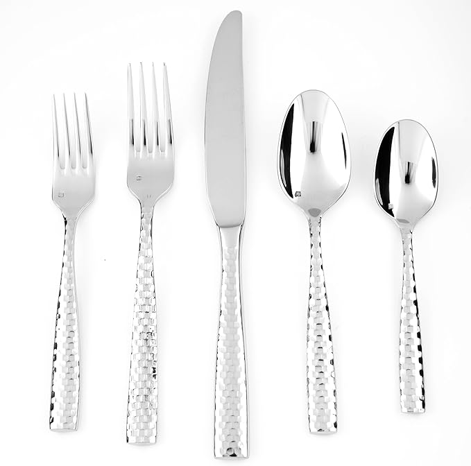 Fortessa Lucca Faceted 18/10 Stainless Steel Flatware Fish Knife, Set of 12