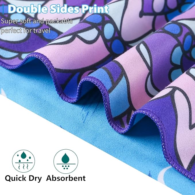 4 Pack Microfiber Thin Beach Towel Lightweight 71x32 Oversized Extra Large Sand Free Towels Quick Dry for Travel Pool Yoga Gym Sports Beach Accessories Vacation Essential Gift