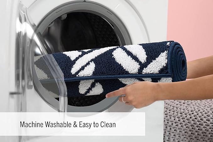 Nautica – Runner Rug | Indoor Runners for Hallways and Entry Rugs| Non-Slip and Non-Skid Entry and Kitchen Door Mat| Machine Washable Entryway Carpet Rugs |26” x 60” |Chain Navy