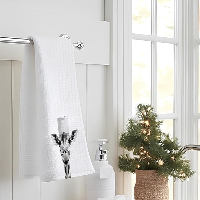 Giraffe Bathroom Hand Towels, Funny Giraffe Hand Towels Bathroom Decor, Giraffes Gifts for Women, 16x24 Inch