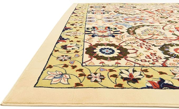 Unique Loom Espahan Collection Area Rug - Cape Cod (9' 10" x 13' 1" Rectangle, Cream/ Black)