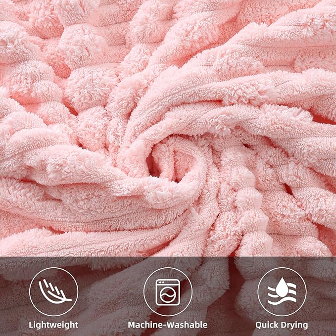 40x80 Inches Oversized Bath Sheets Extra Large Bath Towels Set of 6 for Adults Super Soft Quick Dry Lightweight Lint Free Absorbent Stripe Microfiber Shower Towels (Pink,6 Piece)