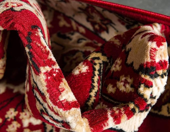 Unique Loom Espahan Collection Area Rug - Cape Cod (6' 1" x 9' Rectangle, Red/ Beige)