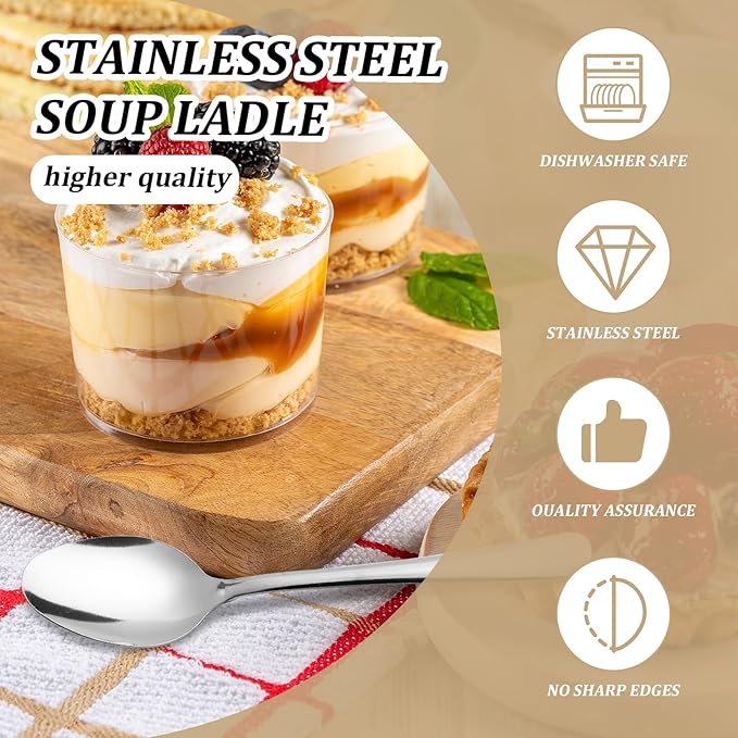 120 PCS Dinner Spoons Set - Windsor Stainless Steel Dinner Spoon 7.1 Inch with Dishwasher Safe Dessert Spoons, Metal Dessert Spoon, Silverware for Home, Kitchen or Restaurant