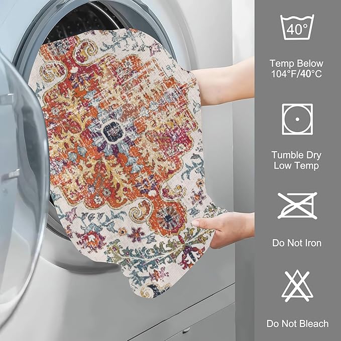 Hand Towels Set of 2 Turkish Carpet Towels for Bathroom Soft Absorbent Decorative Hand Bath Towels Dish Towels for Kitchen Sports Gym Yoga Home Decor 14 x 28 in