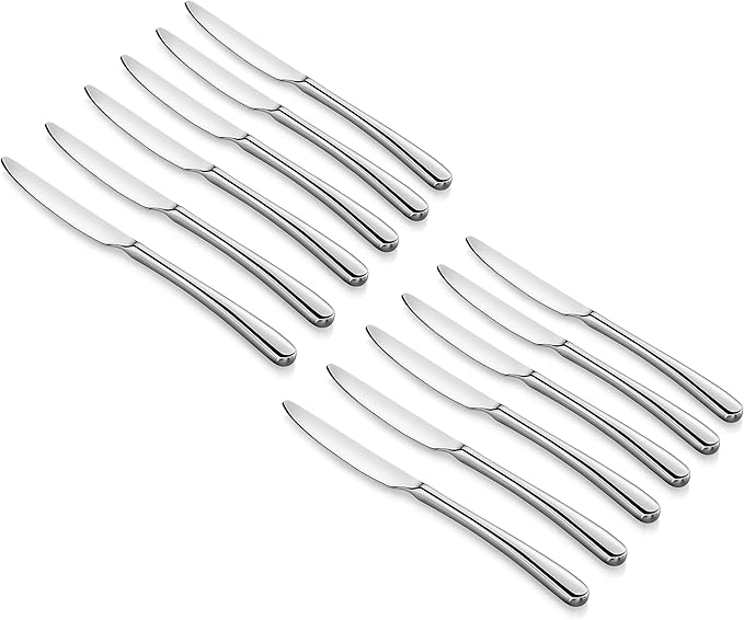 Artaste Rain II Forged 18/10 Stainless Steel (Stainless Steel (Set of 12), Dinner Knife (9.5-Inch))