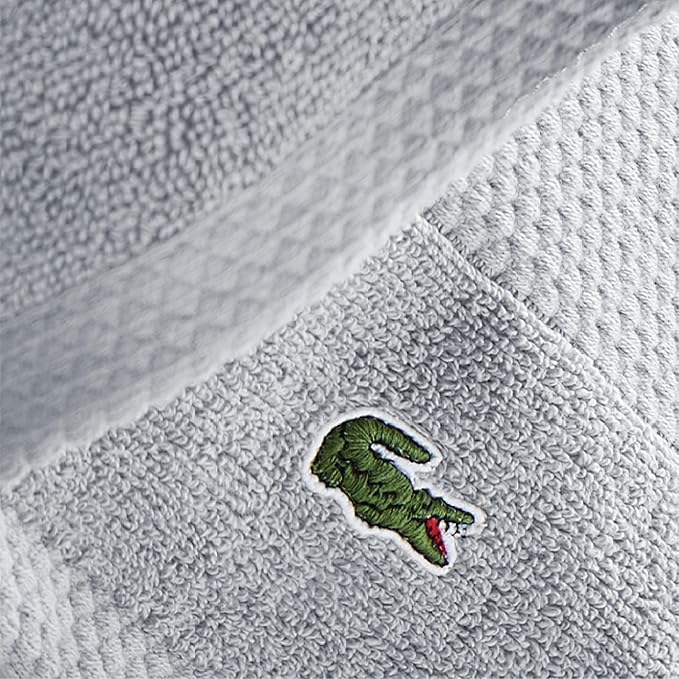 Lacoste Heritage 100% Supima Cotton Hand Towel, Microchip, 16" x 30" – Highly Absorbent & Quick Drying, Premium Super Soft Bath Towel, Bathroom Essential, Gift for All Occasions, Machine Washable