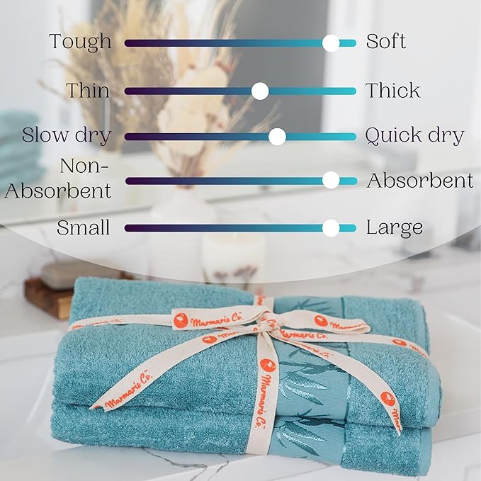 Set of 2 Luxury Super Soft Bath Towels – Premium Viscose Derived from Bamboo & Turkish Cotton for The Ultimate Bath Experie