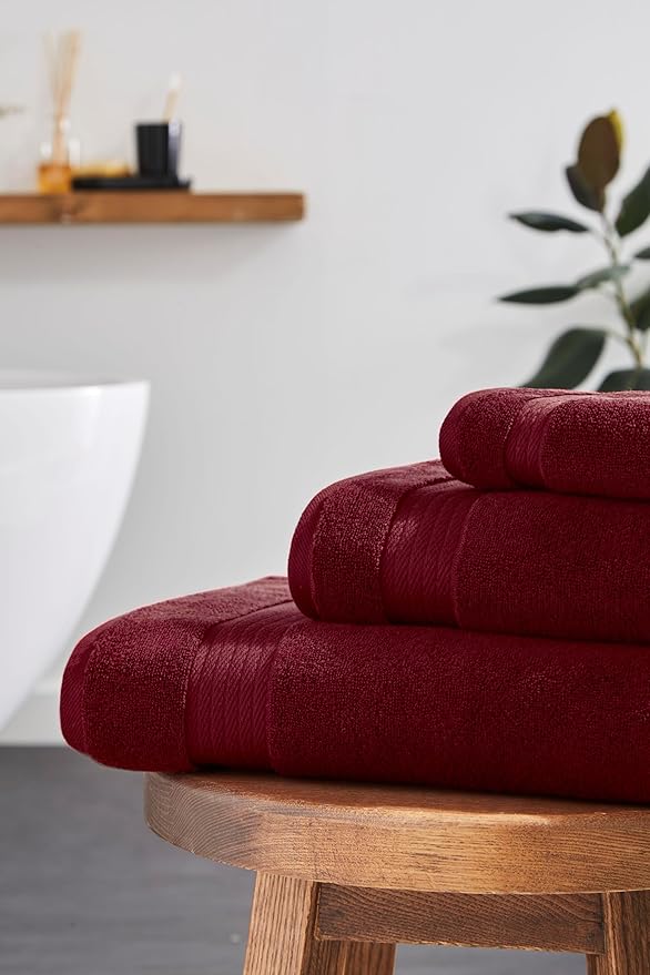 Ozdilek 6-Piece Bath Towel Set, 2 Bath, 2 Hand, 2 Wash, 100% Cotton Turkish Towels, 2 Bath Towels (30x60/550 GSM), 2 Hand Towels (16x30/575 GSM), 2 Washcloths (13x13/600 GSM) (Brick Red)