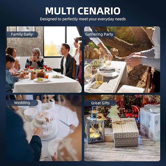 40-Piece Black Silverware Set for 8, CITESANA Heavy Duty Stainless Steel Flatware Set with Ripple Handles, Mirror Polished Kitchen Cutlery Set