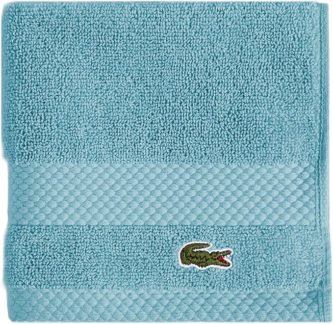 Lacoste Heritage 100% Supima Cotton Wash Cloth, Celestial, 13" x 13" – Highly Absorbent & Quick Drying, Premium Super Soft Bath Towel, Bathroom Essential, Gift for All Occasions, Machine Washable