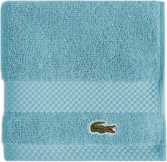 Lacoste Heritage 100% Supima Cotton Wash Cloth, Celestial, 13" x 13" – Highly Absorbent & Quick Drying, Premium Super Soft Bath Towel, Bathroom Essential, Gift for All Occasions, Machine Washable