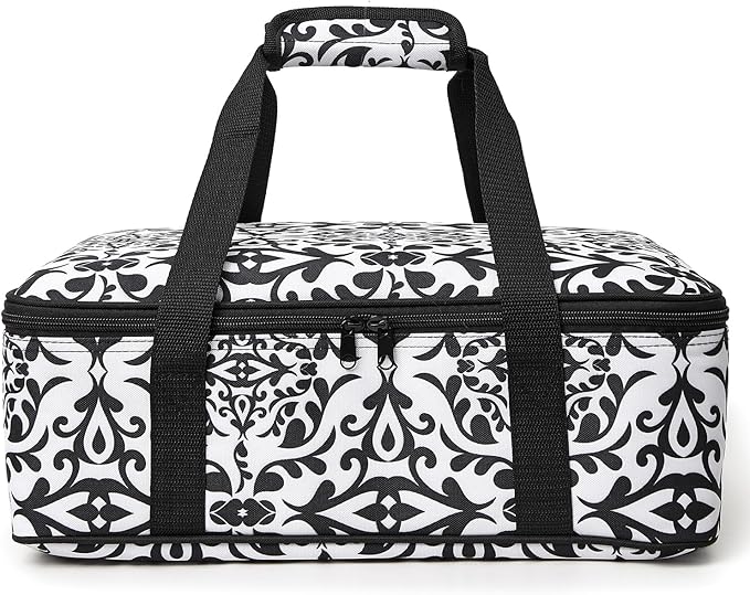 Insulated Casserole Carrier Bag - Portable Thermal Food Delivery Bag for 9x13/11x15 Inch Pan - Keep Meals Hot/Cold 4+ Hours for Catering, Festival Potlucks, Picnics, Family Gathings or Outdoor Events