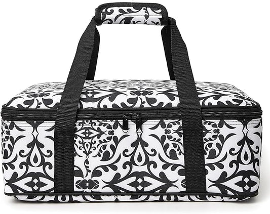 Insulated Casserole Carrier Bag - Portable Thermal Food Delivery Bag for 9x13/11x15 Inch Pan - Keep Meals Hot/Cold 4+ Hours for Catering, Festival Potlucks, Picnics, Family Gathings or Outdoor Events